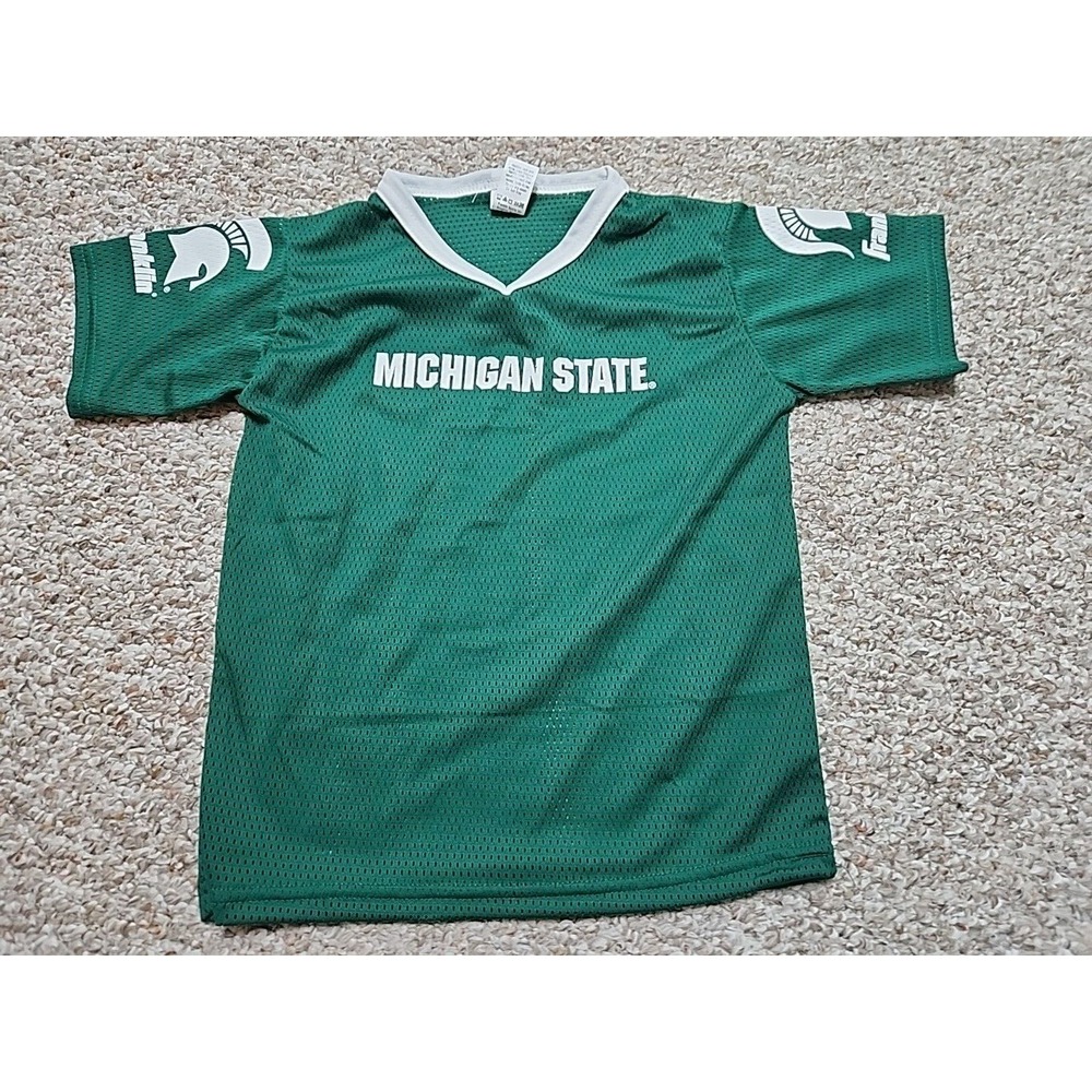 Franklin Sports NCAA‎ Kids Football Jersey Size Small MSU Green White